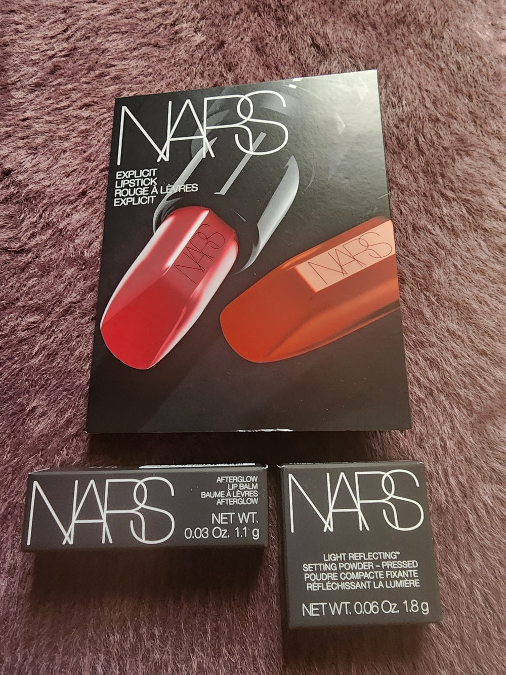 NARS 3pc Sample Set Lipsticks & Facial Setting Powder $20
